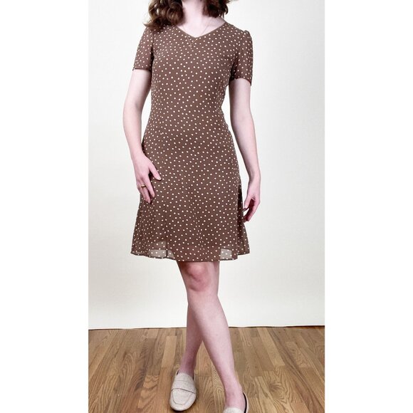 Vintage French Parisian Puff Poof Short Sleeve Mini Dress Girly Romantic Print - Picture 1 of 6
